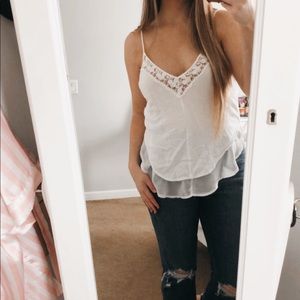 White lace tank